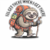 Funny Sloth Hiking Team - Slow and Steady Classic  Aufkleber (Vorderseite)