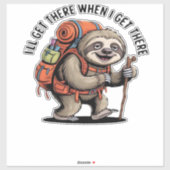 Funny Sloth Hiking Team - Slow and Steady Classic  Aufkleber (Blatt)