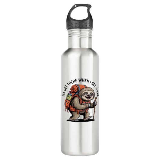 Funny Sloth Hiking Team - Slow and Steady Classic  Edelstahlflasche (Vorderseite)