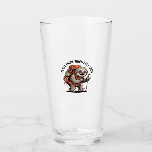 Funny Sloth Hiking Team - Slow and Steady Classic  Glas (Vorderseite)