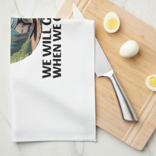 Funny Sloth Hiking Team we'll get there when we ge Geschirrtuch (Viertel Falte)