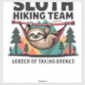 Funny Sloth Hiking - This funny sloth hiking gift  Aufkleber (Blatt)