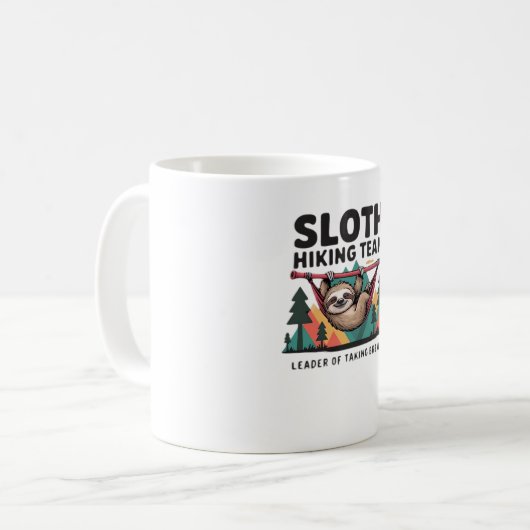 Funny Sloth Hiking - This funny sloth hiking gift Kaffeetasse (Vorderseite Links)