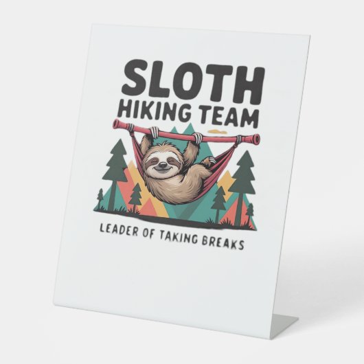Funny Sloth Hiking - This funny sloth hiking gift  Sockelschild (Vorderseite)