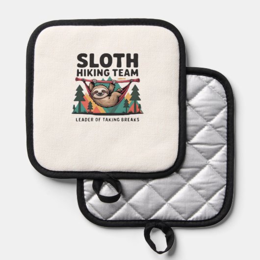 Funny Sloth Hiking - This funny sloth hiking gift Topflappen (Vorderseite/Rückseite)