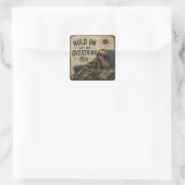 Funny Sloth Hold On Let Me Overthink This | Rustic Quadratischer Aufkleber (Tasche)