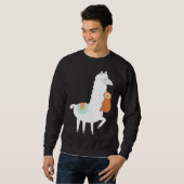 Funny Sloth Hugging Llama Alpaca Sweatshirt (Vorne ganz)