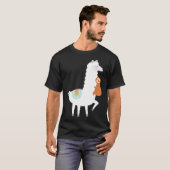 Funny Sloth Hugging Llama Alpaca T-Shirt (Vorne ganz)
