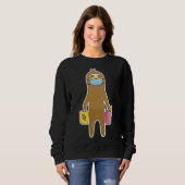 Funny Sloth im Thema Covid 19 Sweatshirt (Vorne ganz)
