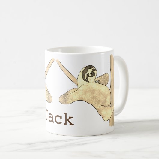 Funny Sloth in Tree Chill Tierischer Spaß Jack Kaffeetasse (VorderseiteRechts)