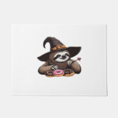 Funny Sloth in Witch Hat geniessen Donuts - Niedli Fußmatte (Vorderseite)