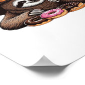 Funny Sloth in Witch Hat geniessen Donuts - Niedli Poster (Ecke)