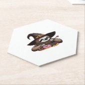 Funny Sloth in Witch Hat geniessen Donuts - Niedli Untersetzer (angewinkelt)