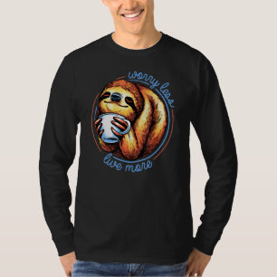 Funny Sloth Kaffee Lover Besorgnis weniger leben m T-Shirt