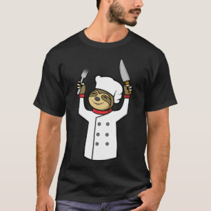 Funny Sloth Koch Cook Food GIft Idea space thema b T-Shirt