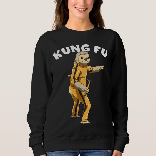 Funny Sloth Kung Fu Nickerchen Sloth Lazy Sweatshirt (Vorderseite)