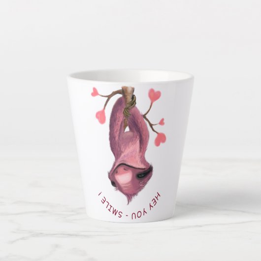 Funny Sloth Latte Tasse - Benutzerdefinierter Text (Vorderseite)