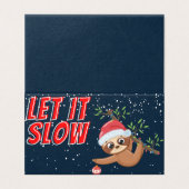 Funny Sloth Ließ It Slow 25 Pack Weihnachtskarten (Außenseite Aufgefaltet)