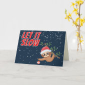 Funny Sloth Ließ It Slow Christmas Card Karte (Gelbe Blume)