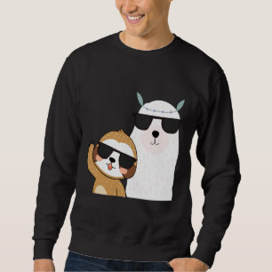 Funny Sloth Llama trägt Sonnenbrille Coole Tiere Sweatshirt