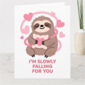 Funny Sloth Love Valentine Greeting Card Karte (Vorderseite)
