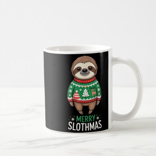 Funny Sloth Lover Christmas Merry Slothmas Ugly Ho Kaffeetasse (Rechts)
