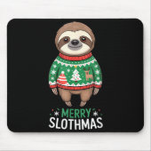 Funny Sloth Lover Christmas Merry Slothmas Ugly Ho Mousepad (Vorne)
