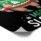 Funny Sloth Lover Christmas Merry Slothmas Ugly Ho Poster (Ecke)