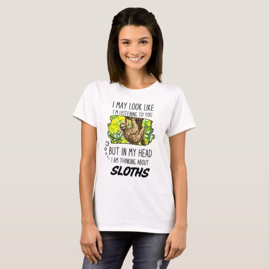 Funny Sloth Lover T-Shirt (Vorne ganz)