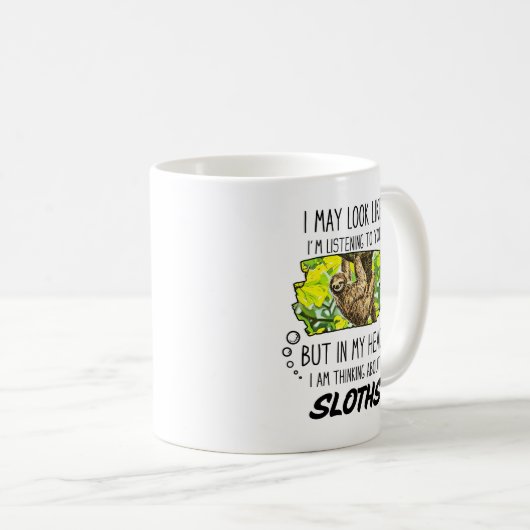 Funny Sloth Lover Tasse (VorderseiteRechts)