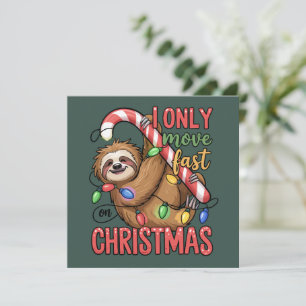 Funny Sloth Lover Weihnachts-Süße Tier Xmas Feiertagskarte