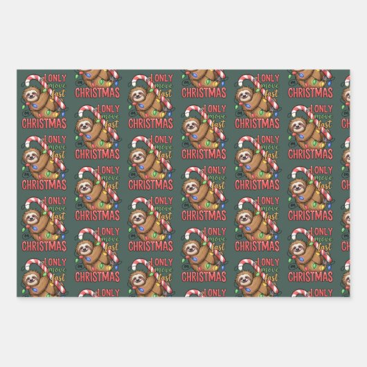 Funny Sloth Lover Weihnachts-Süße Tier Xmas Geschenkpapier Set (Vorderseite)