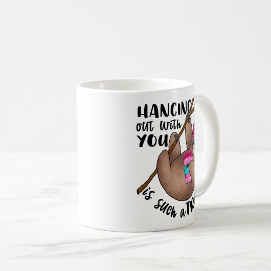 Funny Sloth mit dem Valentinstag Kaffeetasse (VorderseiteRechts)