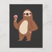 Funny Sloth mit Ice Creme Postkarte (Vorderseite)