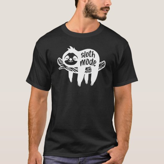 Funny Sloth Mode White Gag T-Shirt (Vorderseite)