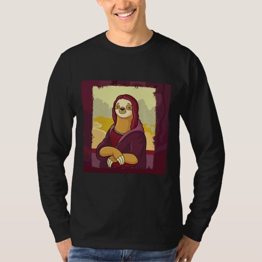 Funny Sloth Monalisa T-Shirt (Vorderseite)