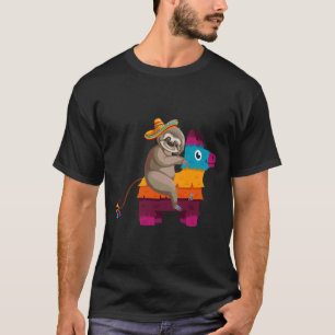 Funny Sloth on Pinata mexikanische Themenabende T-Shirt