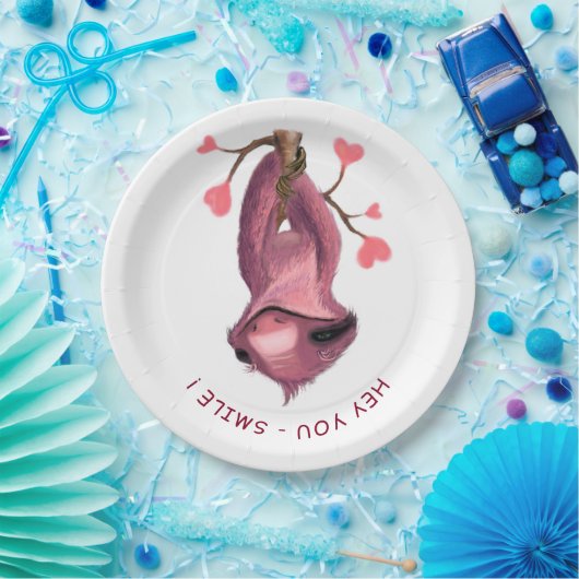 Funny Sloth Paper-Teller - Benutzerdefinierter Tex Pappteller (Party)