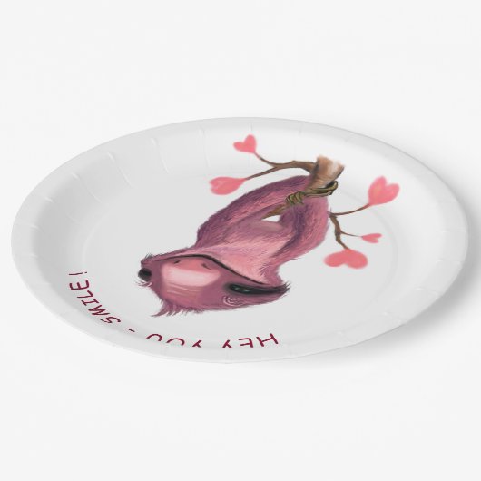 Funny Sloth Paper-Teller - Benutzerdefinierter Tex Pappteller (Schrägansicht)