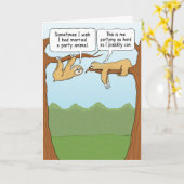 Funny Sloth Party Tiere Geburtstag Karte (Gelbe Blume)