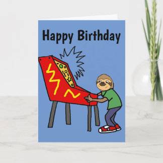 Funny Sloth Pinkball Cartoon Karte