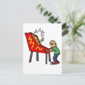 Funny Sloth Pinkball Cartoon Postkarte (Stehend Vorderseite)