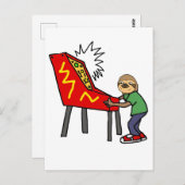 Funny Sloth Pinkball Cartoon Postkarte (Vorne/Hinten)