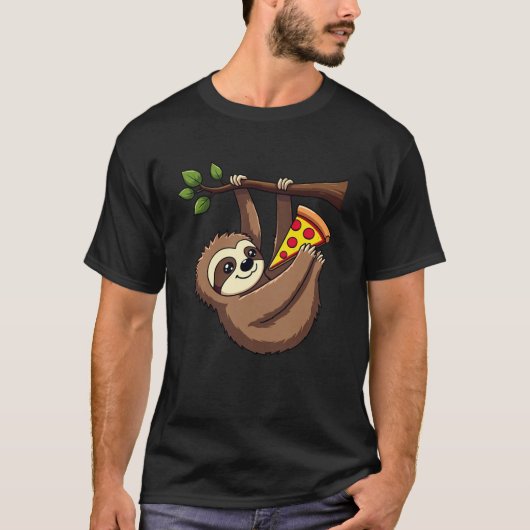 Funny Sloth Pizza T-Shirt - Sloth Lover Geschenk (Vorderseite)