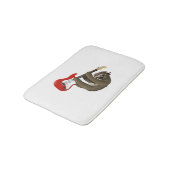 Funny Sloth Playing Guitar Rockstar Badematte (Schrägansicht)