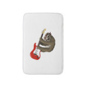 Funny Sloth Playing Guitar Rockstar Badematte (Vorderseite Vertikal)
