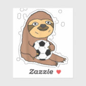 Funny Sloth Playing Soccer Aufkleber (Blatt)
