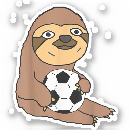 Funny Sloth Playing Soccer Aufkleber (Vorderseite)