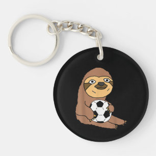 Funny Sloth Playing Soccer Schlüsselanhänger