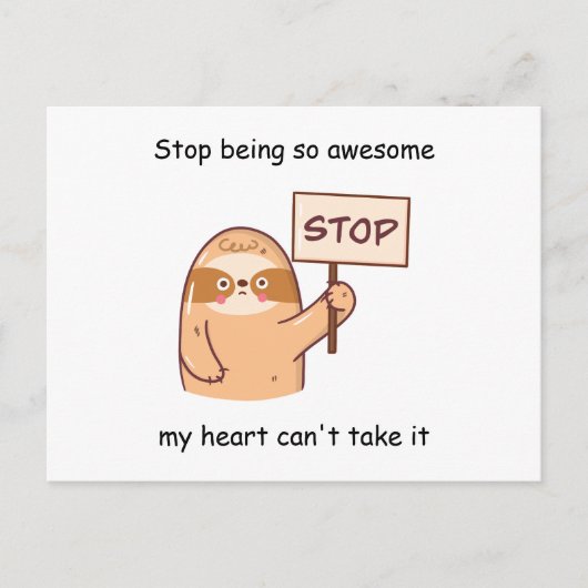 Funny Sloth Postkarte (Vorderseite)